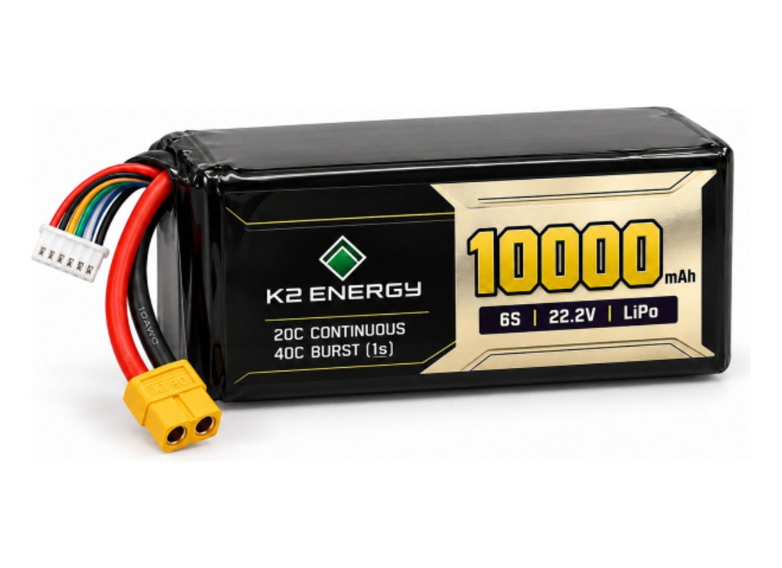 K2 Energy 10000mAh 6S LiPo drone battery