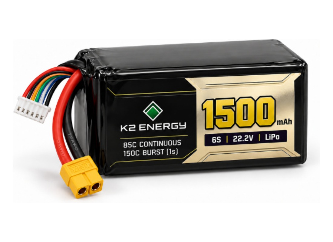 K2 Energy 1500mAh 6S LiPo drone battery