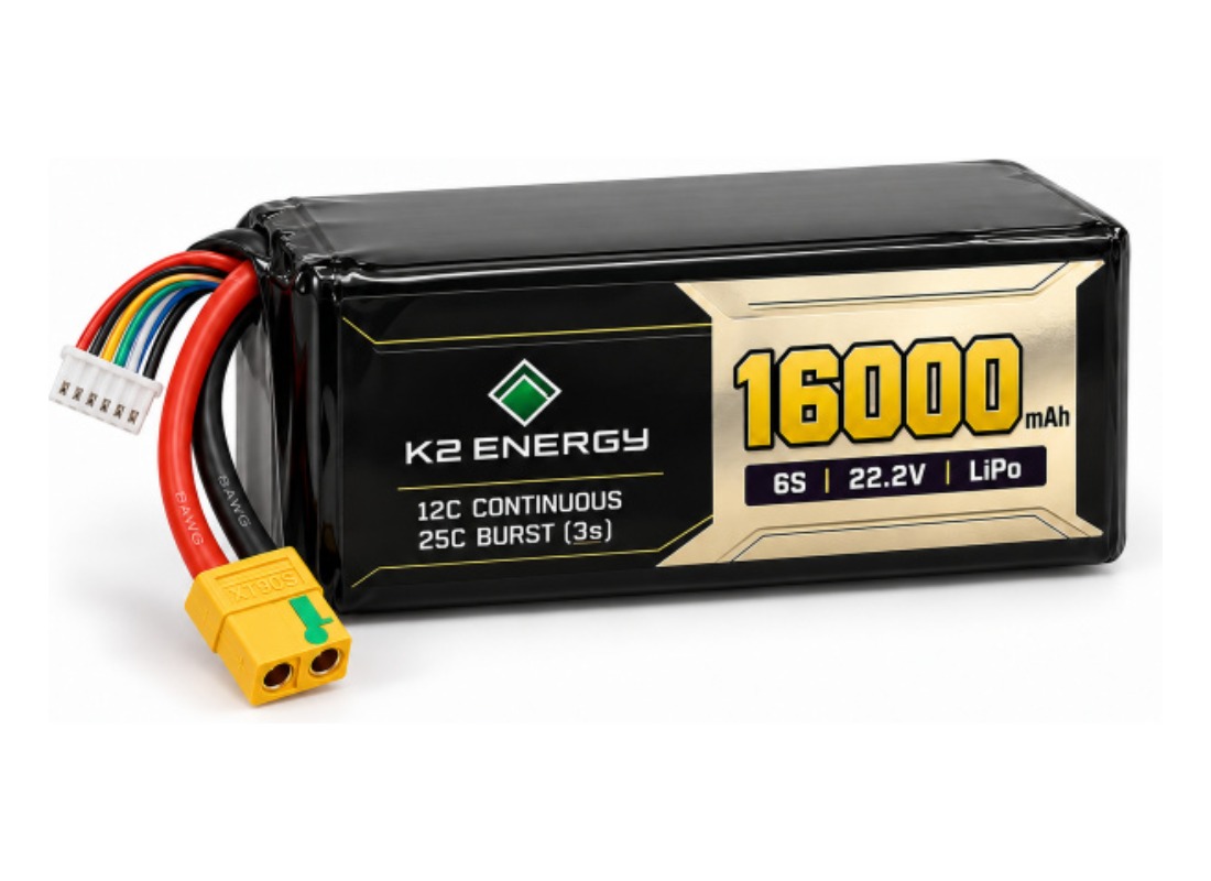 K2 Energy 16000mAh 6S LiPo drone battery