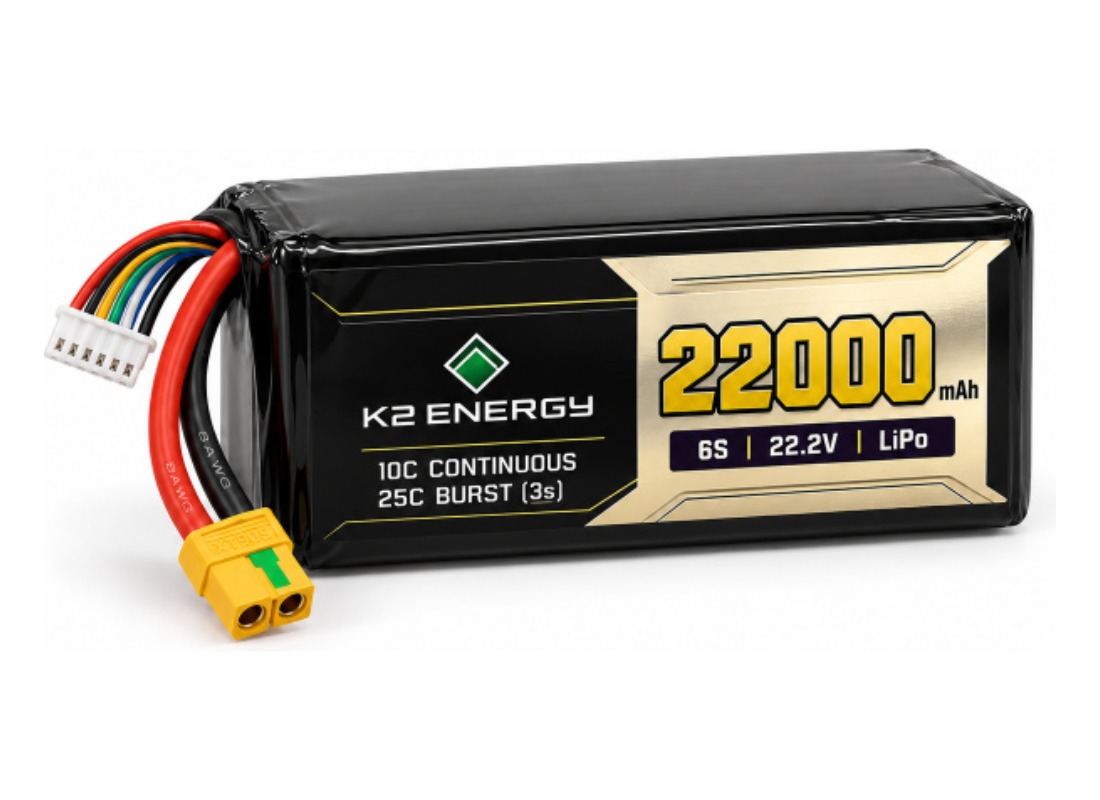 K2 Energy 22000mAh 6S LiPo drone battery