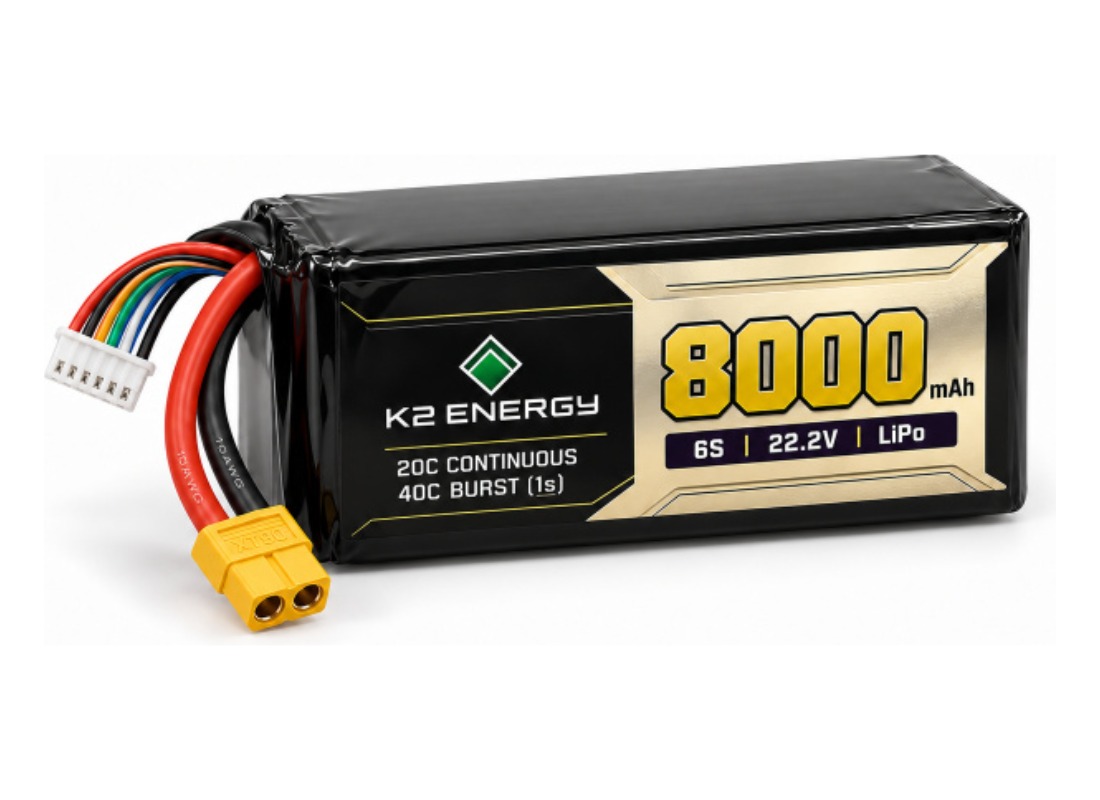 K2 Energy 8000mAh 6S LiPo drone battery