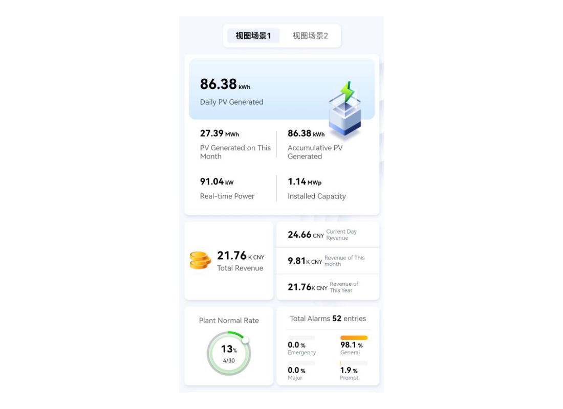 HYXiPOWER app monitoring dashboard