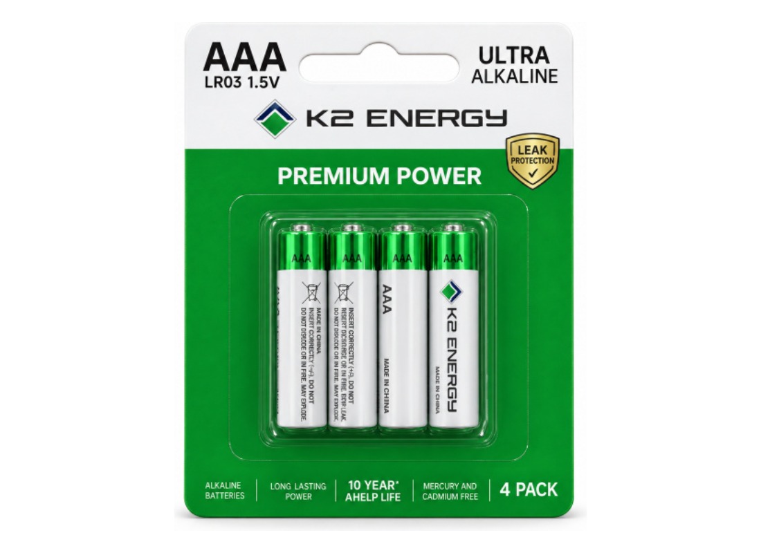 K2 Energy AAA Ultra Alkaline 4-pack