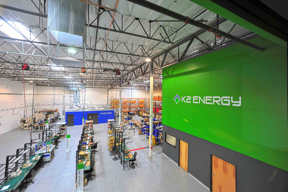 K2 Energy lithium battery manufacturing facility